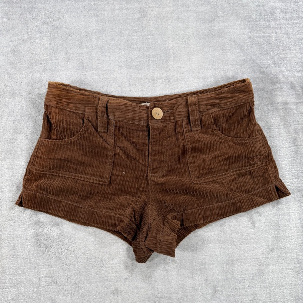 Ocean Pacific Shorts Womens 9 Brown Corduroy Y2K Low Rise Booty Mini Retro Surf